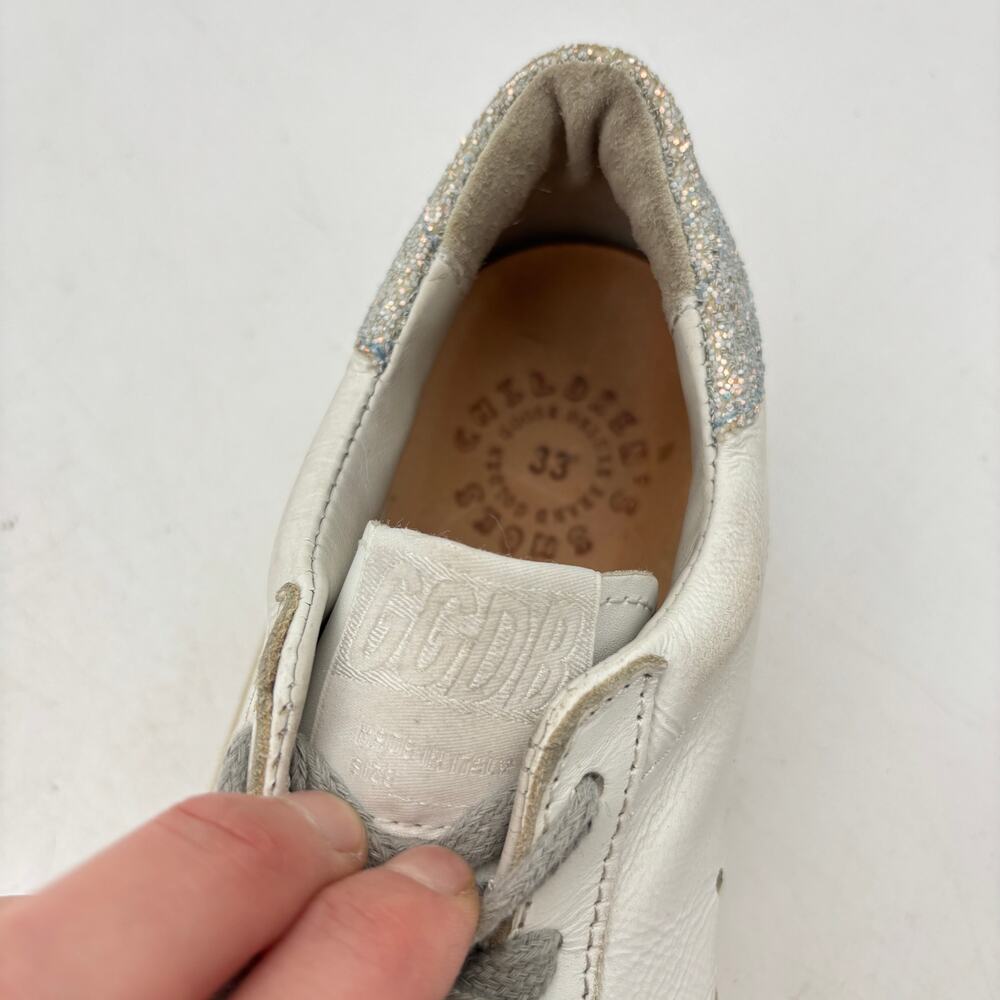 Golden Goose Superstar Shoes Girls 33/1.5Y Glitter Star Leather Fashion Sneaker - Picture 9 of 16